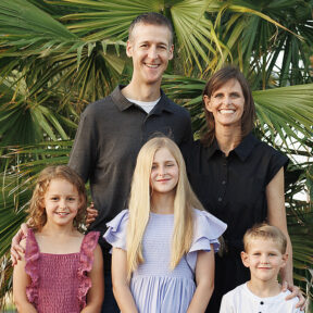 Fink family of husband, wife, and three children